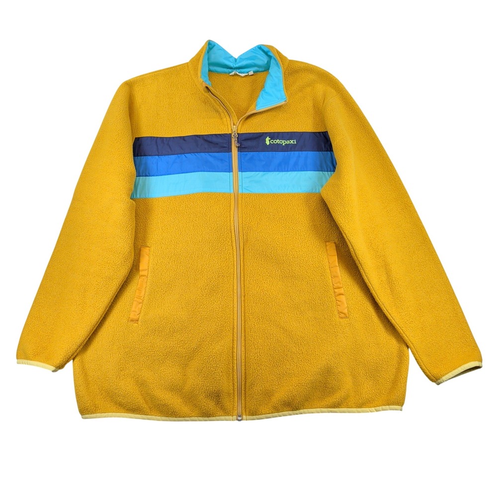 Cotopaxi Teca Fleece Full-Zip Jacket Mustard Yellow Striped Mens 2XL F23471W620